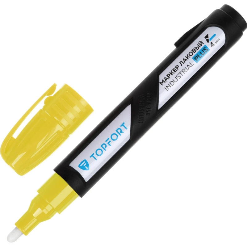 Маркер лаковый Topfort Industrial Plus 4 мм желтый