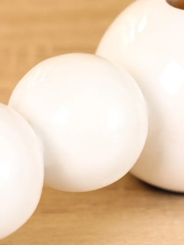 Подсвечник на 3 свечи «Бусы», с 7 сферами, 45×8×8 см, белый Подсвечник на 3 свечи «Бусы», с 7 сферами, 45×8×8 см, белый