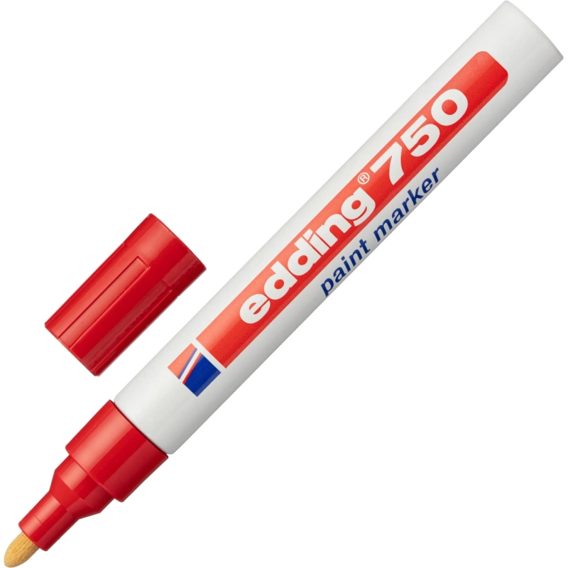 Маркер лаковый EDDING E-750/2 красный 2-4мм, мет. корп