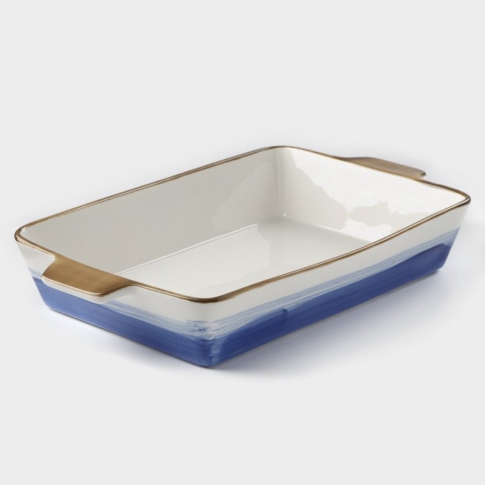 Форма для запекания из фарфора прямоугольная Доляна «Космос», 2100 мл, 34×20,5×5,5 см, цвет синий Форма для запекания из фарфора прямоугольная Доляна «Космос», 2100 мл, 34×20,5×5,5 см, цвет синий