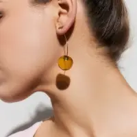 Серьги &laquo;Черешня&raquo;, жёлтые в золоте