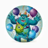 Тарелка одноразовая бумажная 18 см, Корпорация монстров