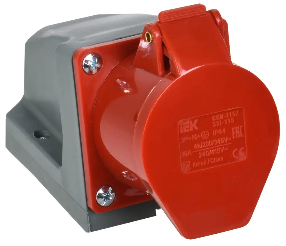 Розетка стационарная ССИ-115 16А 6ч 380В 3P+PE+N IP44 IEK
