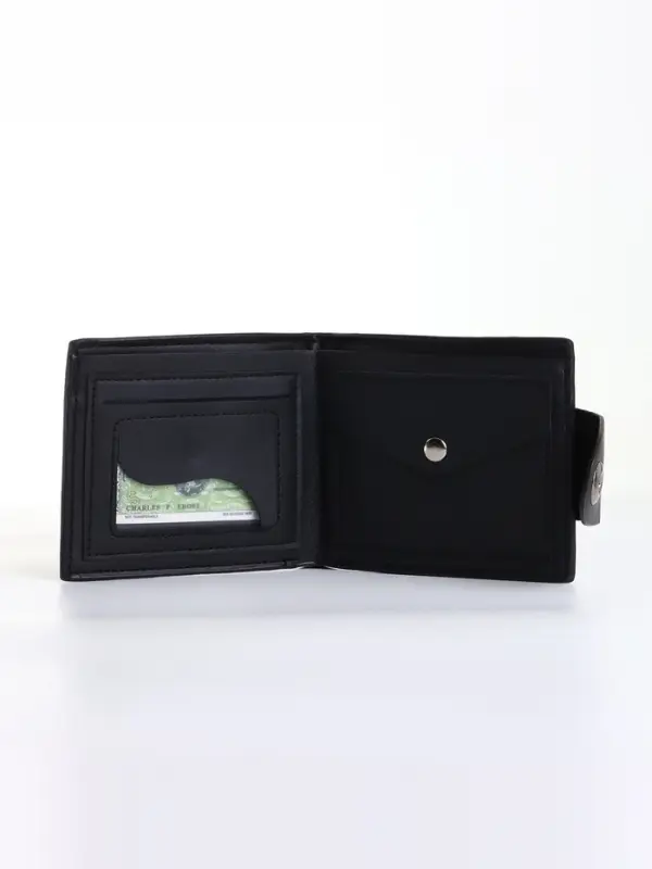 Портмоне мужское, отделение на молнии, на магните, чёрное