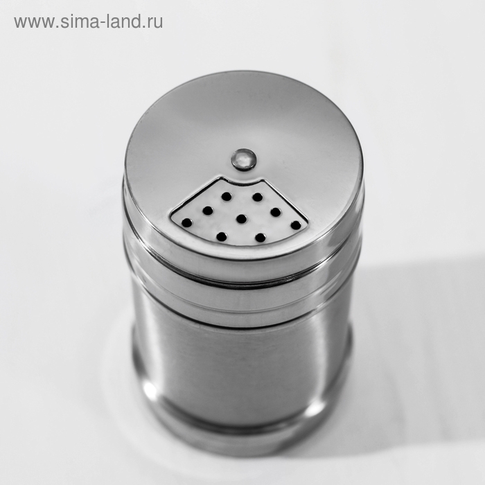 Солонка из нержавеющей стали «Металлик», 280 мл, 6,3×10,5 см, цвет серебряный Солонка из нержавеющей стали «Металлик», 280 мл, 6,3×10,5 см, цвет серебряный