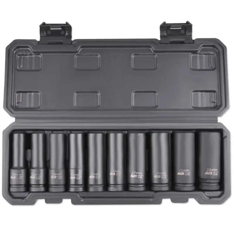 Набор головок торцевых ударных глубоких 1/2"DR (10 - 22 мм) (10 предметов) AVS NG12-10ID