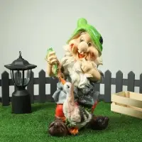 Садовая фигура из полистоуна &laquo;Гном с уткой&raquo;, 49&times;18&times;24 см