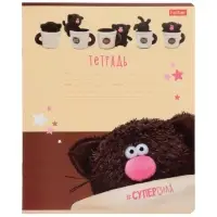 Тетрадь 12л лин Hatber "Кофейные коты", на скобе, скругл углы, 60-65г/м&sup2; 5В МИКС
