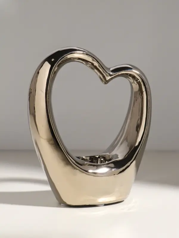 Подсвечник на 1 свечу &laquo;Сердце&raquo;, d=4 см, серебро, 14.5&times;6&times;17 см