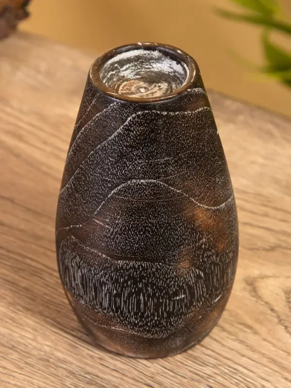 Подсвечник, d=4 см, 8&times;8&times;15 см, дерево джати, тёмно-коричневый