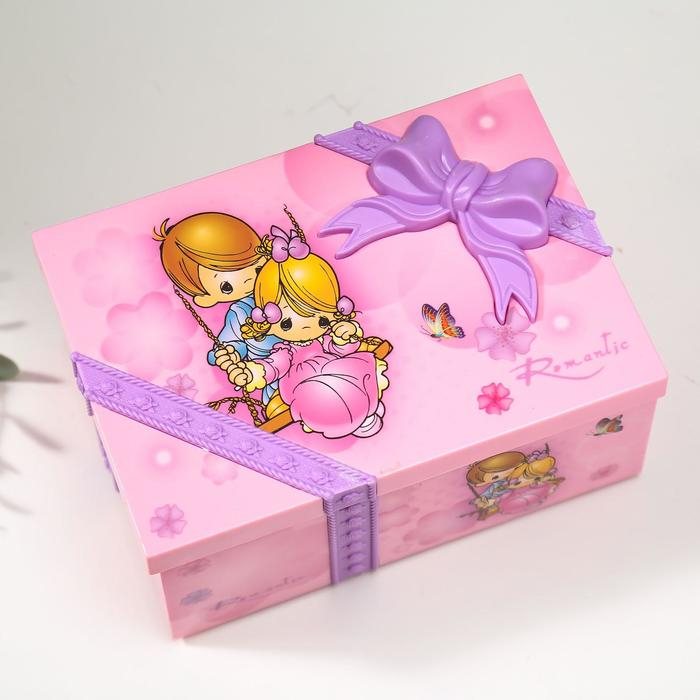 Шкатулка музыкальная механическая Шкатулка музыкальная механическая "Подарок" МИКС 11х7,5х15,5 см