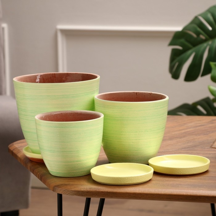 Набор горшков Трио мята, 2,6 / 1,4 / 0,9 л Набор горшков Трио мята, 2,6 / 1,4 / 0,9 л