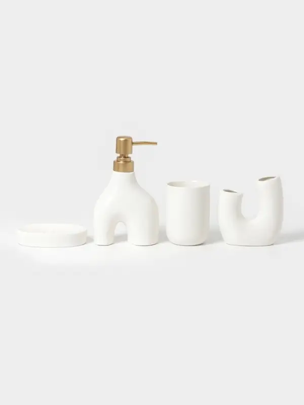 Набор для ванной Набор для ванной "Равновесие", 4 предмета (мыльница, дозатор для мыла, 2 стакана)