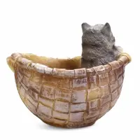 Декоративное кашпо из гипса &laquo;Котёнок в корзинке&raquo;, 23&times;21&times;18 см