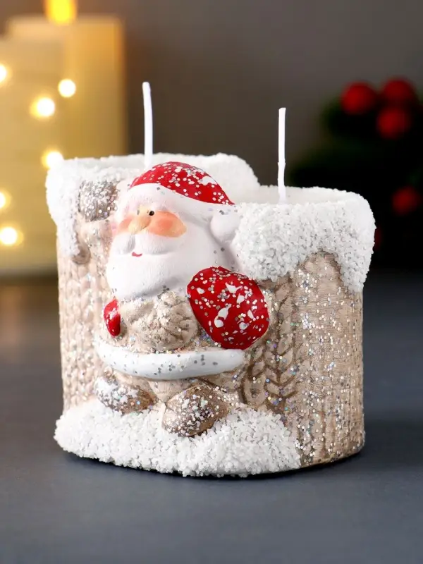 Подсвечник со свечами «Дед Мороз в бежевом кафтане», на 2 свечи, керамика, 7.5×5.5×6.5 см, МИКС Подсвечник со свечами «Дед Мороз в бежевом кафтане», на 2 свечи, керамика, 7.5×5.5×6.5 см, МИКС