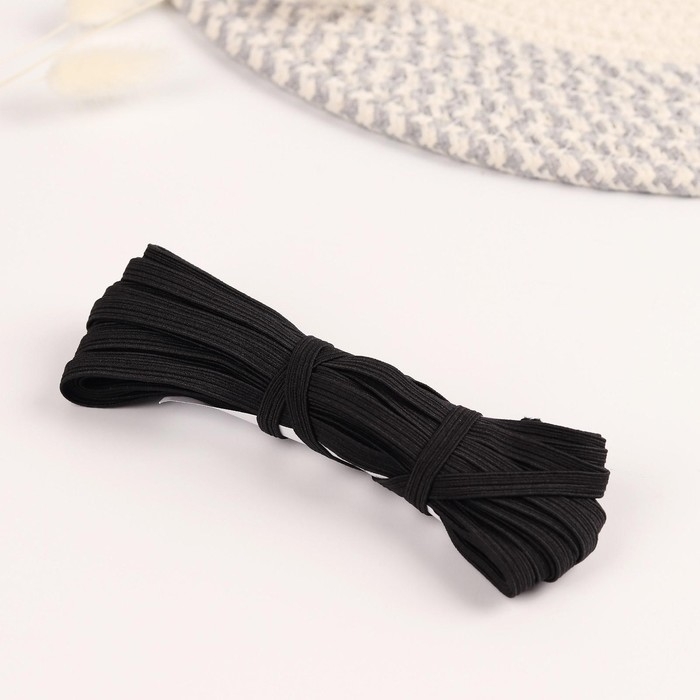 Резинка бельевая, 6 мм, 10 ± 1 м, цвет чёрный, цена за 1 штуку Резинка бельевая, 6 мм, 10 ± 1 м, цвет чёрный, цена за 1 штуку