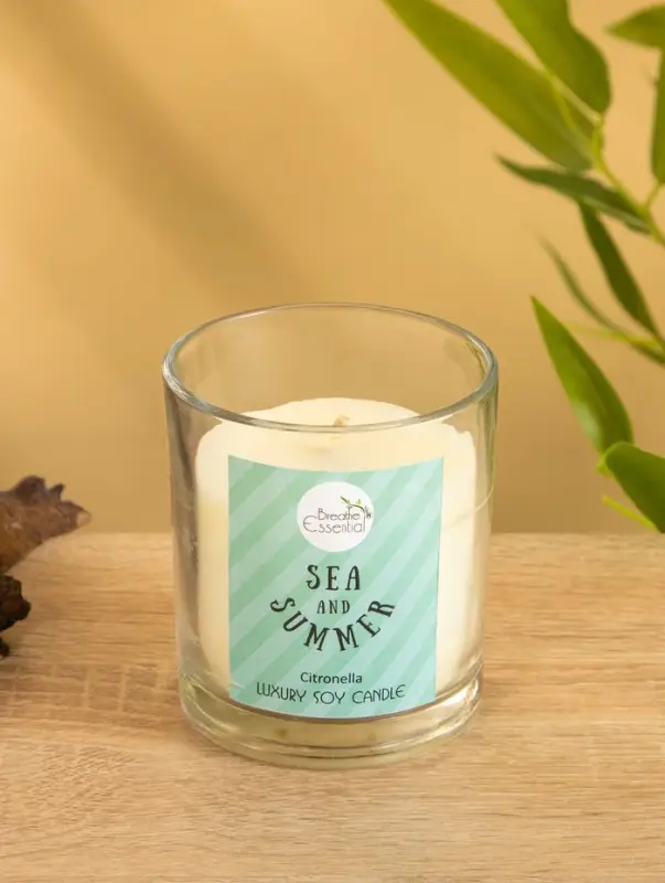 Свеча с кристаллом внутри Sea and Summer Свеча с кристаллом внутри Sea and Summer "Citronella" цитронелла, 120 гр