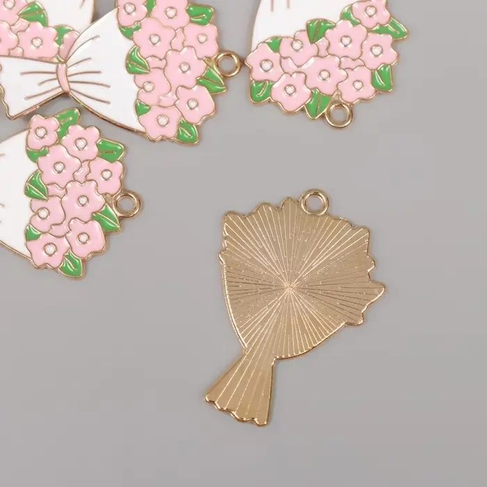 Декор для творчества металл, эмаль Декор для творчества металл, эмаль "Букет цветов" 3,4х2,5 см