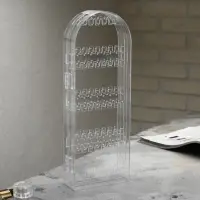 Подставка-книжка под серьги, 2 секции, 8 рядов, 21×1×28 см цвет прозрачный,