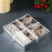 Набор свечей &laquo;Новогодние свечи и подсвечники&raquo;, 8 шт., 15.8&times;16.8&times;3.3 см