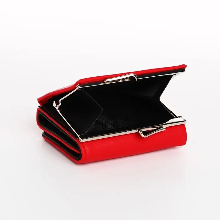 Кошелёк женский на кнопке, цвет красный