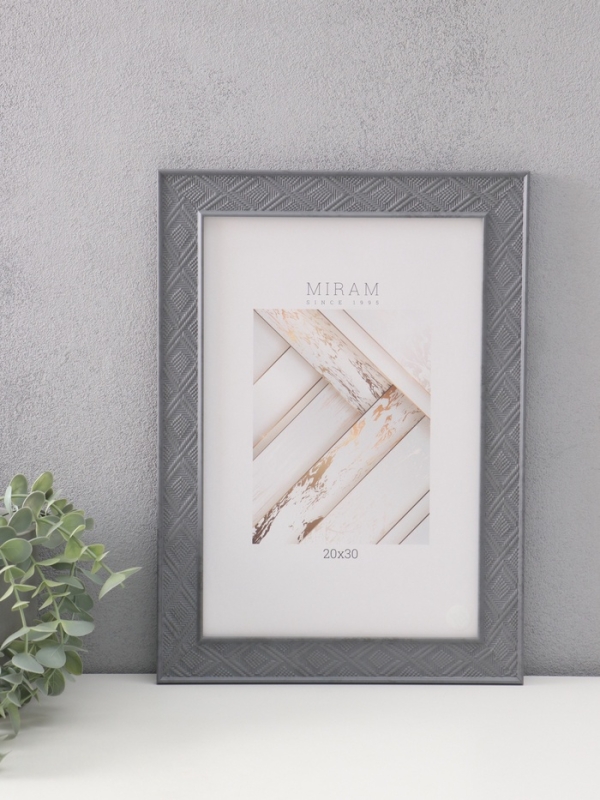 Фоторамка пластик Фоторамка пластик "МИРАМ" 20х30 см, тёмно-серый