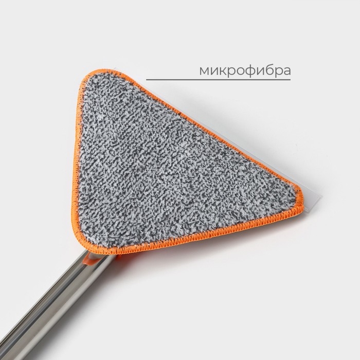 Окномойка фигурная Raccoon, стальная ручка, 2 секции, 102 см, насадка из микрофибры 20×15 см Окномойка фигурная Raccoon, стальная ручка, 2 секции, 102 см, насадка из микрофибры 20×15 см