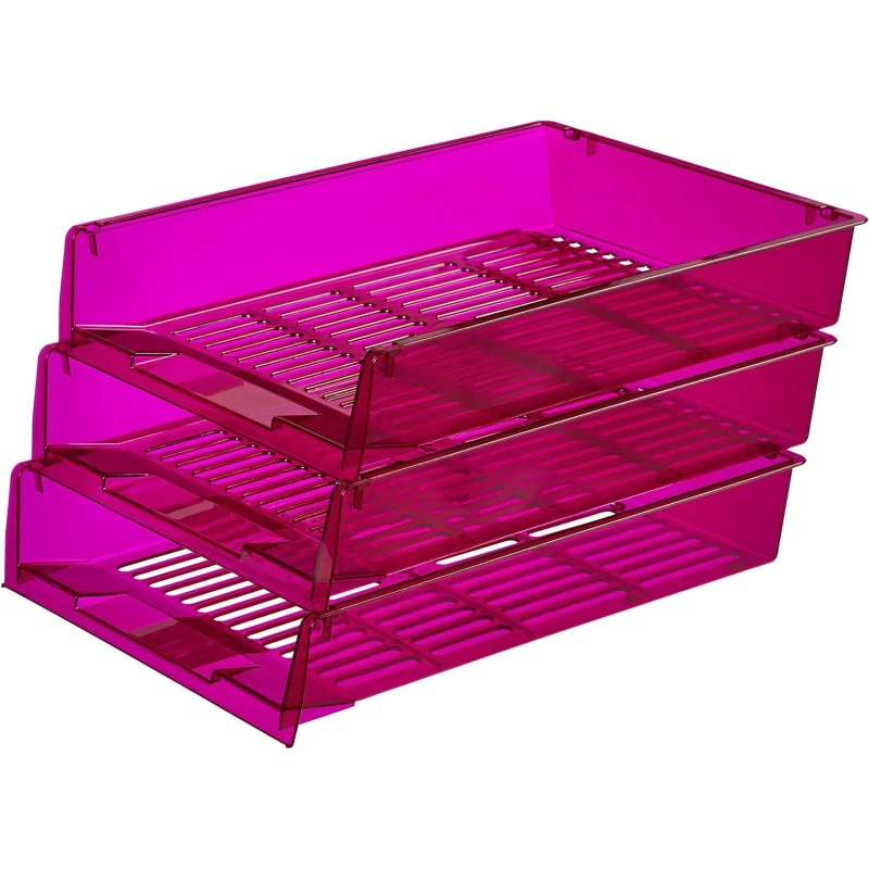 Лоток горизонтальный Attache Bright Colours решетчатый прозрачный фиолет