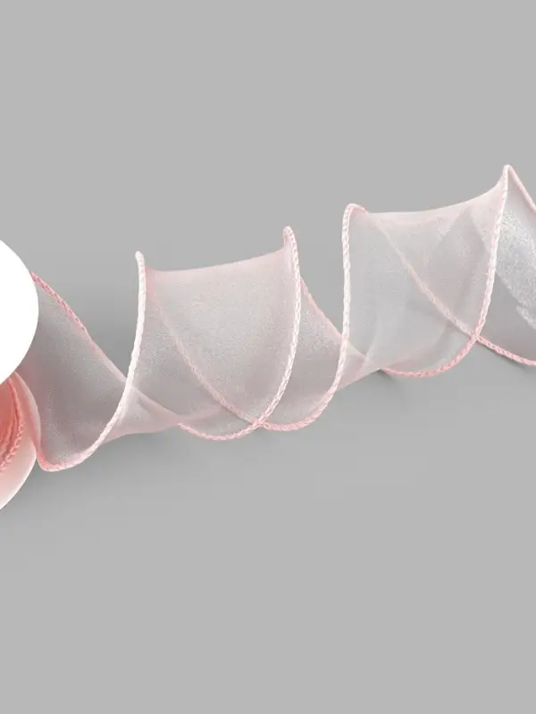 Лента капроновая &laquo;Волна&raquo;, 50 мм, 10&plusmn;1 м, розовая