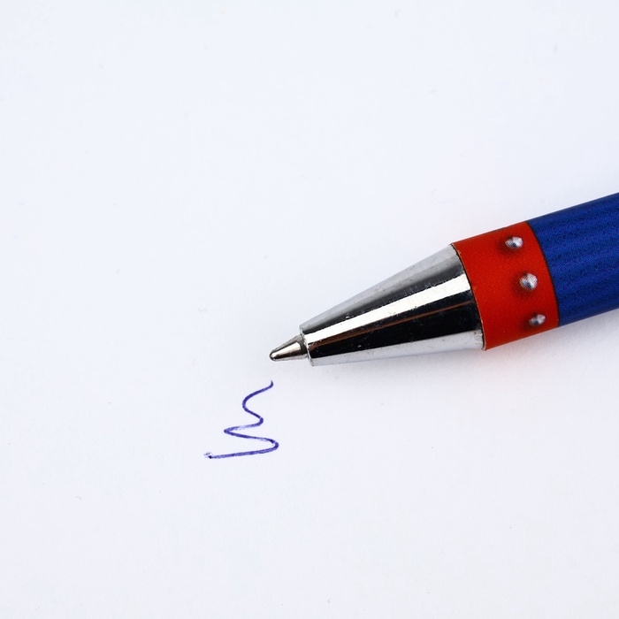 Ручка пластик  Ручка пластик "С 23 февраля звезды", шариковая, синяя паста