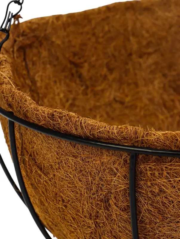 Кашпо подвесное d=35 см, с кокосовым вкладышем Кашпо подвесное d=35 см, с кокосовым вкладышем "Полусфера"