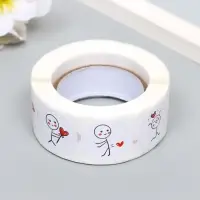 Наклейка бумага "Романтик" d=2,5 см 500 шт в рулоне 3х6,5х6,5 см Наклейка бумага "Романтик" d=2,5 см 500 шт в рулоне 3х6,5х6,5 см