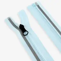 Молния &laquo;Спираль&raquo;, №5, разъёмная, со светоотражающей полосой, замок автомат, 80 см, голубая