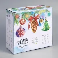 Гирлянда &laquo;Бахрома&raquo; 2.4&times;0.9 м с насадками &laquo;Ёлки&raquo;, IP20, прозрачная нить, 138 LED, свечение тёплое белое, 8 режимов, 220 В