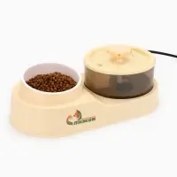 Фонтан для животных с миской, 34×17.5×11.5 см, бежевый Фонтан для животных с миской, 34×17.5×11.5 см, бежевый