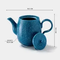 Заварочный чайник Доляна &laquo;Коралл&raquo;, 600 мл, фарфор, синий