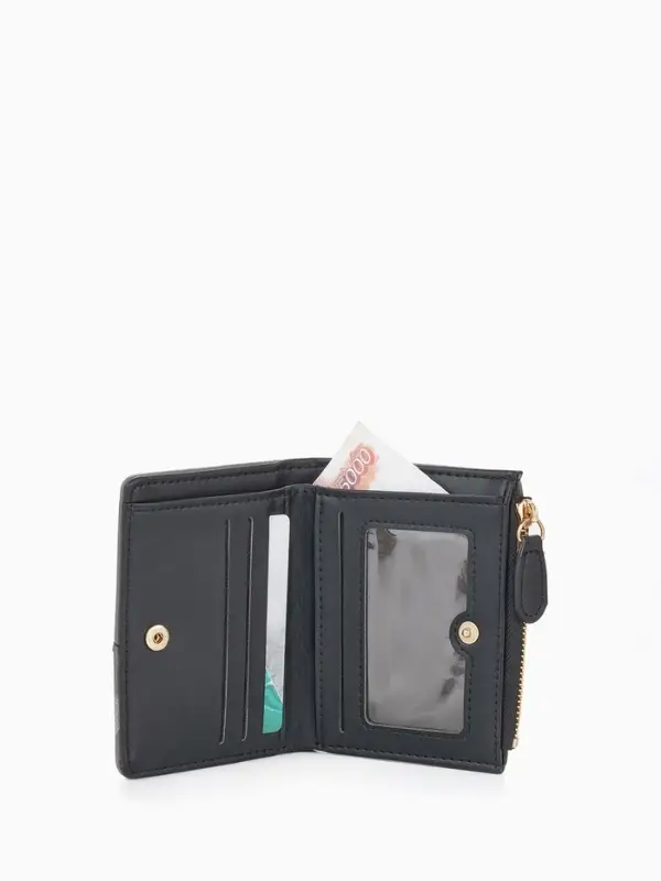 Кошелёк женский на кнопке, 11.5&times;2&times;9 см, комбинированный, серый