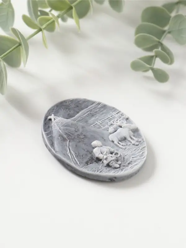 Магнит "У чума" (барельеф), 6,5см