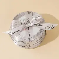 Лента атласная, подарочная упаковка, &laquo;Ручная работа&raquo;, серебряная, 2 см &times; 22.5 м