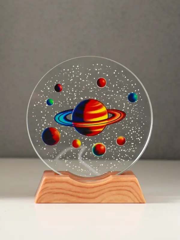 Сувенир стекло свет Сувенир стекло свет "Диск. Планетарий" 5хLED d=10 см, USB, цветной 10х4х11,4 см