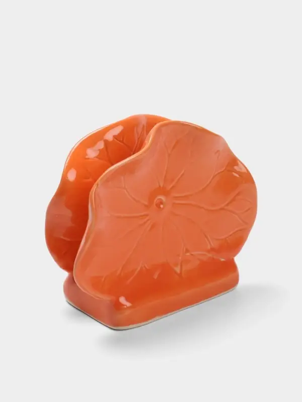 Салфетница &laquo;Цветок&raquo;, 12&times;5&times;10 см, керамика, оранжевая