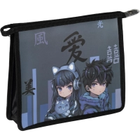 Папка для тетрадей КИБЕР АНИМЕ ,А5,1отдел,молния,дно с расширением/69298