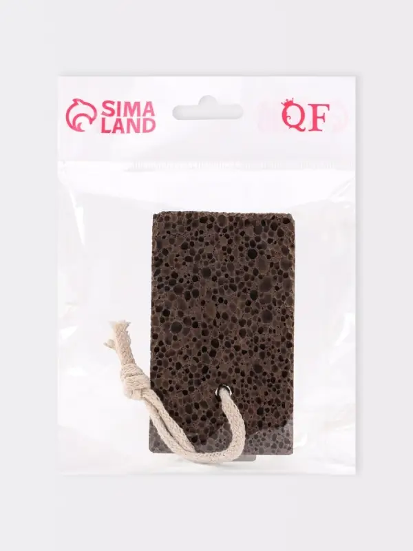 Натуральная пемза для педикюра, с подвесом, 10×6 см, в пакете, коричневый