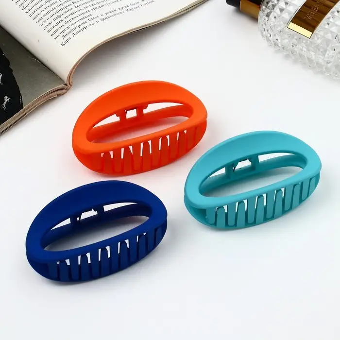 Крабик для волос «Леона», овал классика матовый, 8.5 см, МИКС Крабик для волос «Леона», овал классика матовый, 8.5 см, МИКС