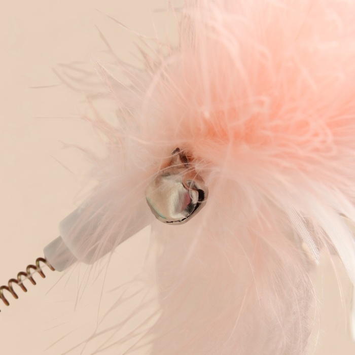 Игрушка-неваляшка  Игрушка-неваляшка "Перьевой взрыв" для кошек, 20 см, розовая