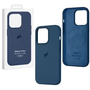 Чехол для iPhone 14 Pro Silicone Case 100% ORG Stromblue (MagSafe) c LOGO