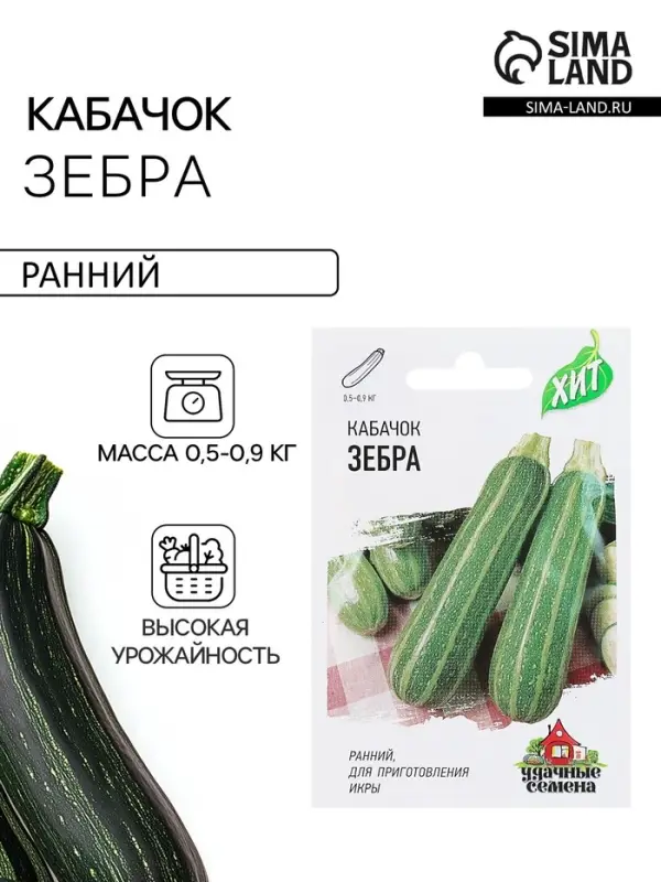 Семена Кабачок &laquo;Зебра&raquo;, 1.5 г, &laquo;Удачные семена&raquo;