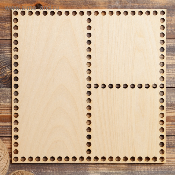 Заготовка для вязания Заготовка для вязания "Квадрат, перфорация", донышко фанера 3 мм, 30×30 см, d=9мм