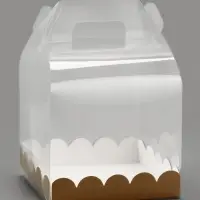 PVC Коробка для бенто - торта, прозрачная, 14&times;14&times;12 см