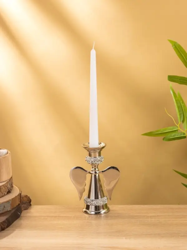 Подсвечник  Подсвечник "Крылья" с кристаллами, алюминий 11х6,5х16 см